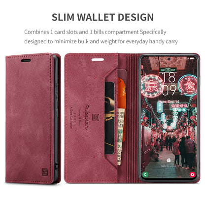 Luxury Retro Leather Galaxy S22 Case Magnetic Buckle RFID