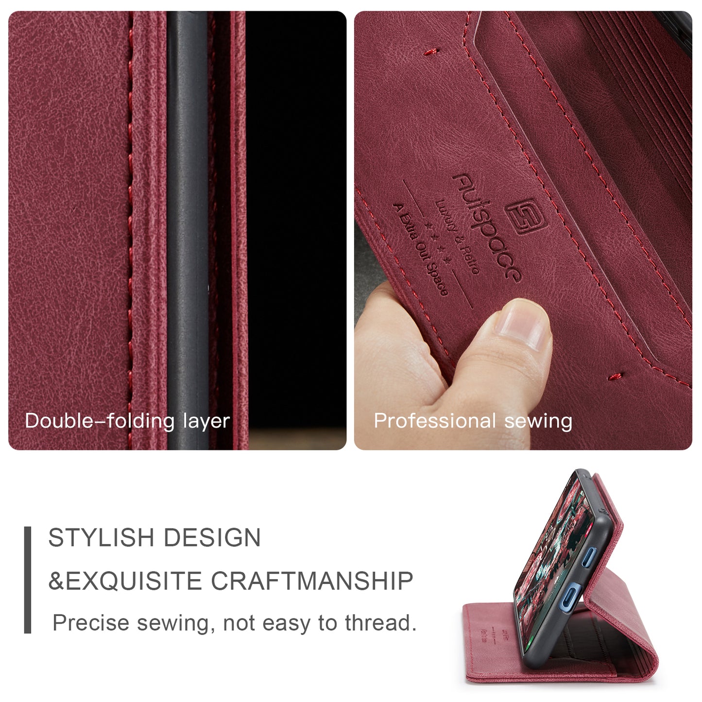 Luxury Retro Leather Galaxy S22 Case Magnetic Buckle RFID