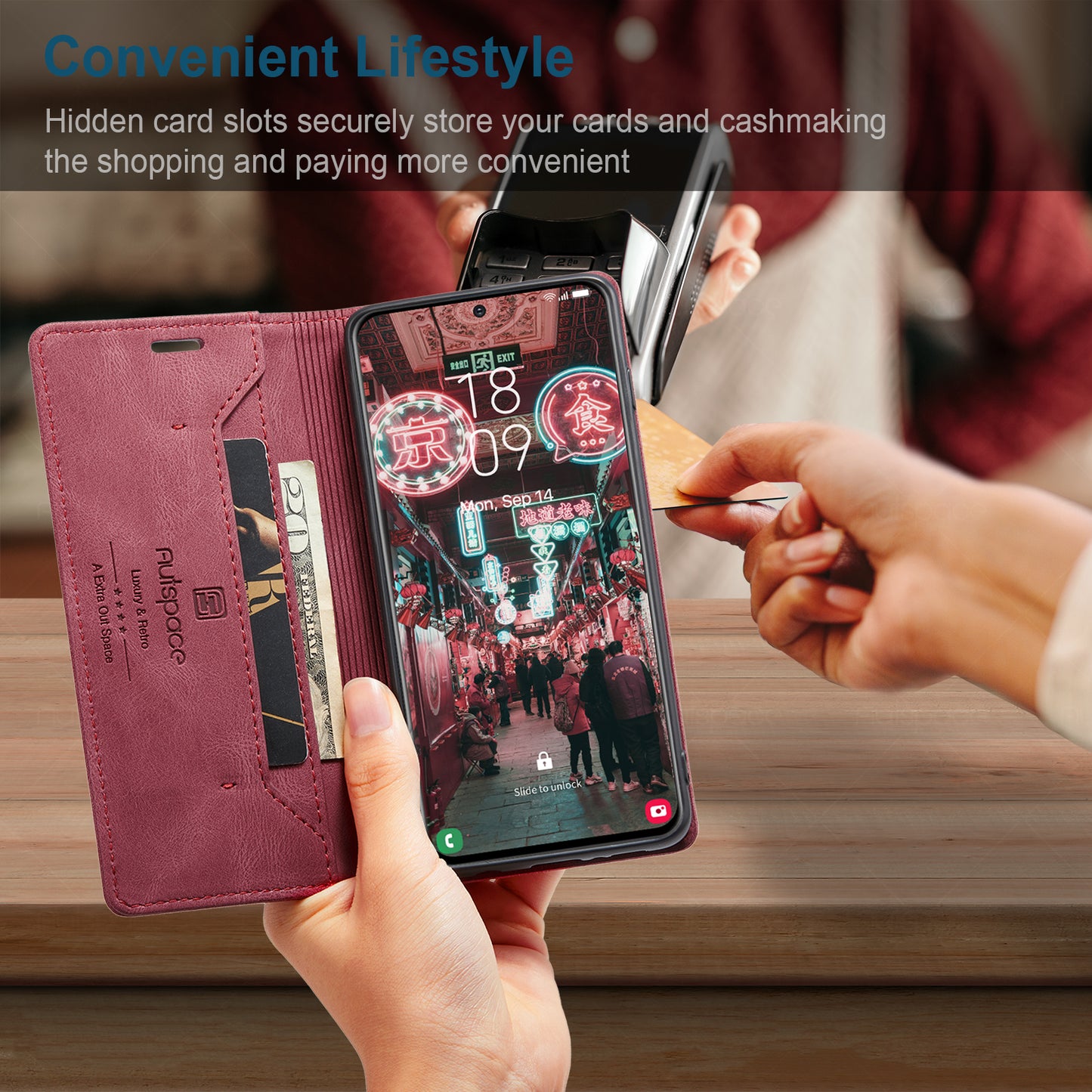 Luxury Retro Leather Galaxy S22 Case Magnetic Buckle RFID