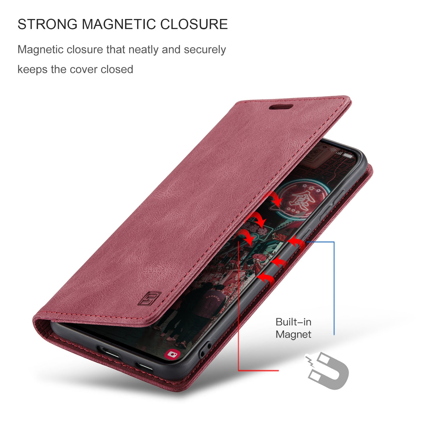 Luxury Retro Leather Galaxy S22 Case Magnetic Buckle RFID