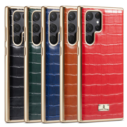 TPU Plated Crocodile Leather Galaxy S22+ Case Back