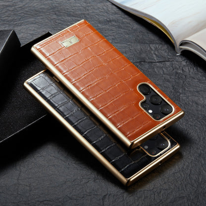 TPU Plated Crocodile Leather Galaxy S22+ Case Back