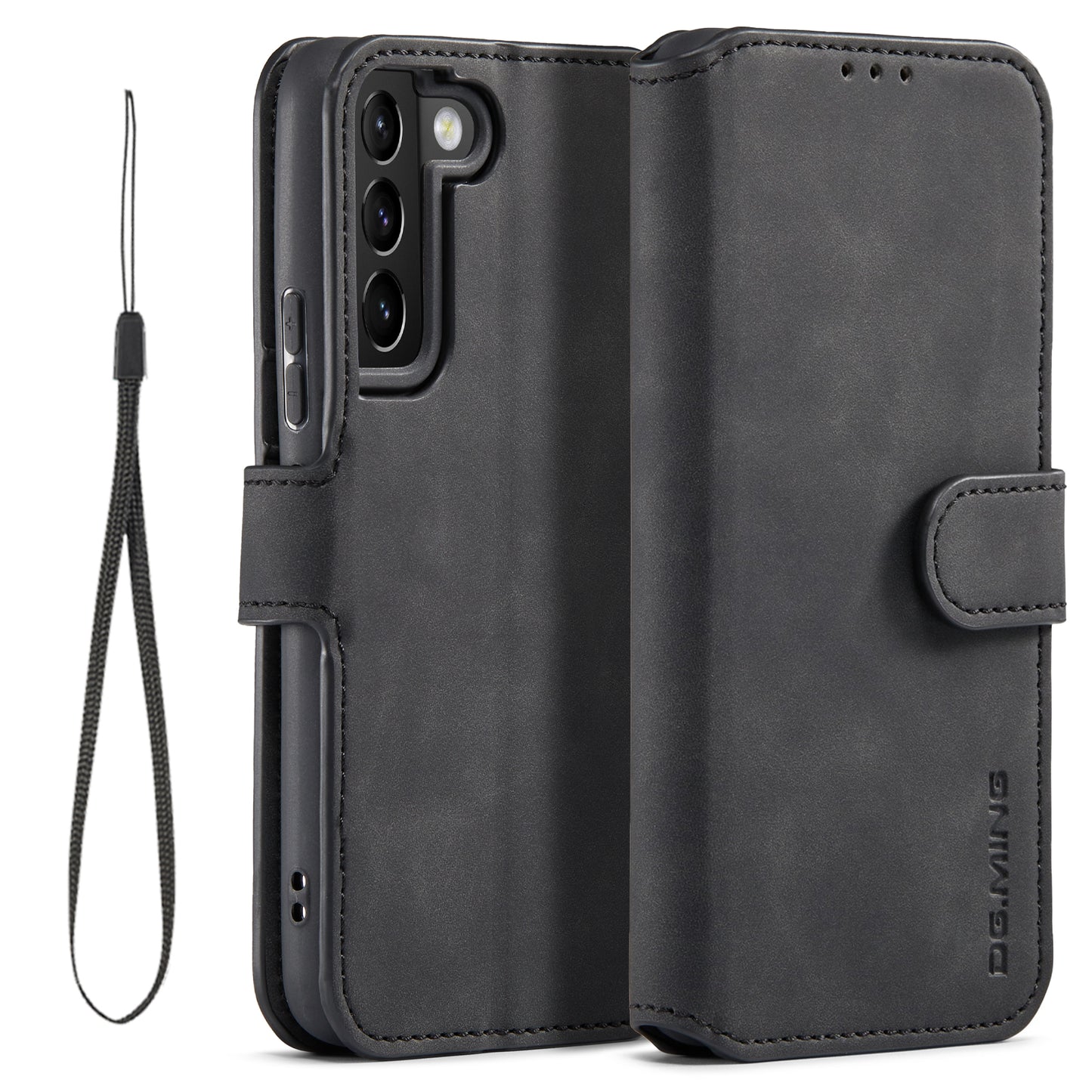 Retro Leather Edge Galaxy S22 Case with Hand Strap