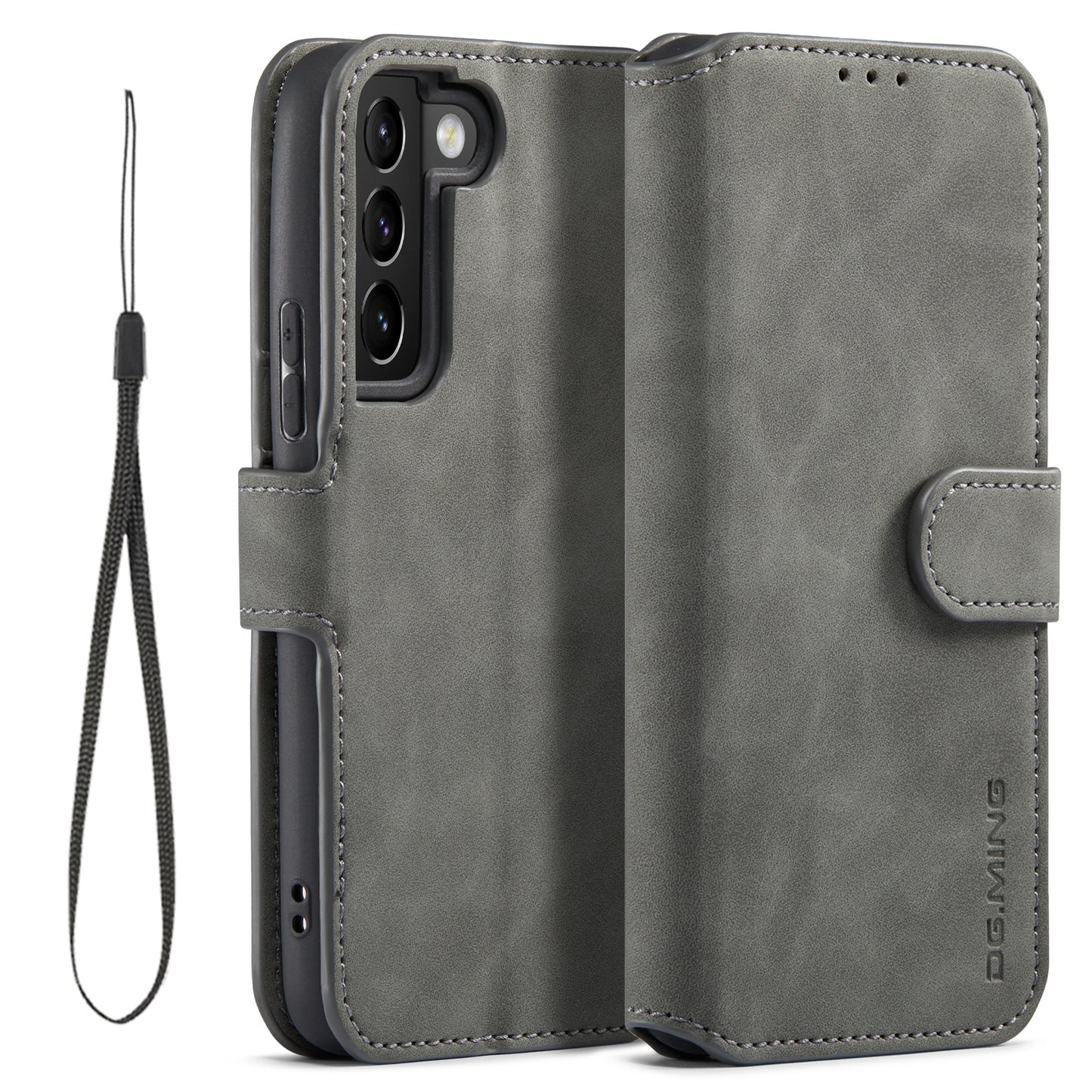 Retro Leather Edge Galaxy S22 Case with Hand Strap