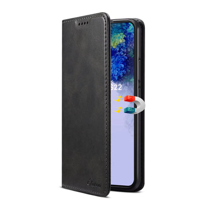 Calfskin Simple Wallet Galaxy S22 Case RFID Magnetic