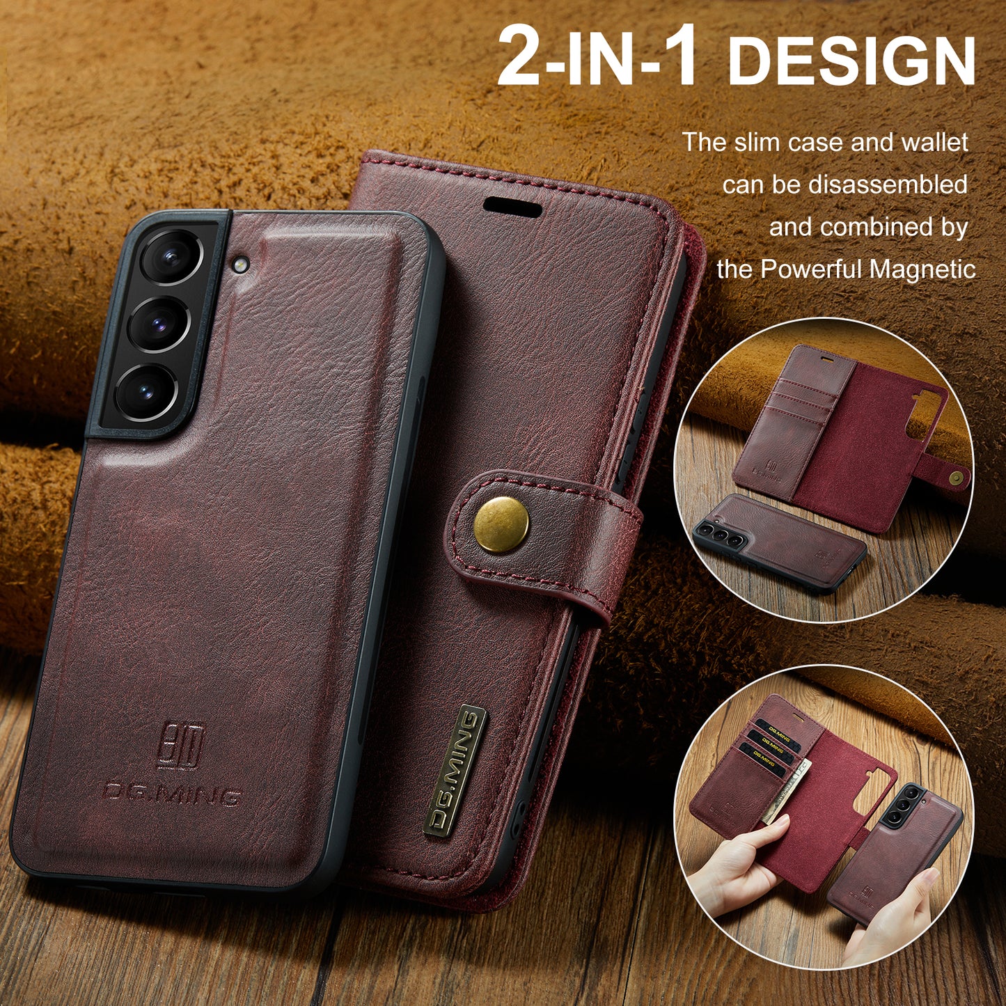 Wallet Detachable 2 In 1 Buckle Galaxy S22 Case Magnetic