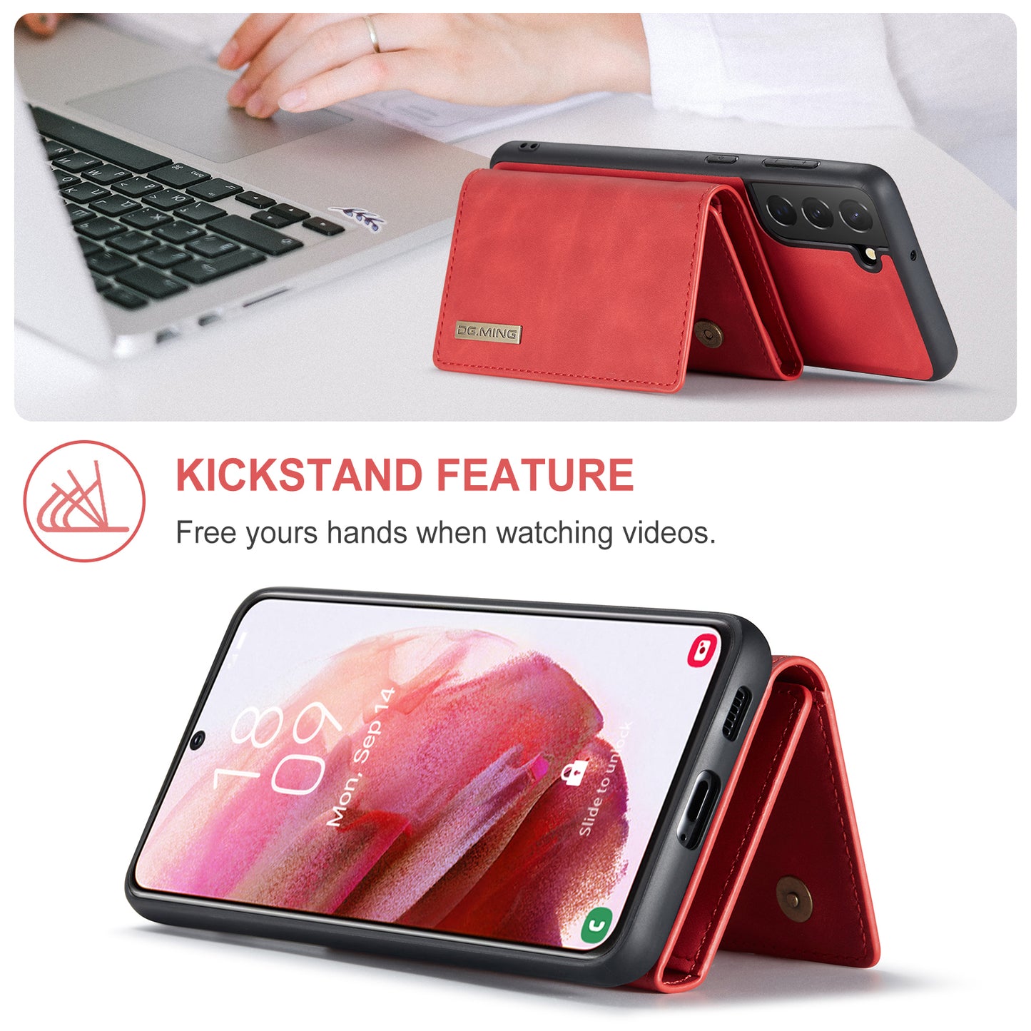 Retro Detachable Fold Wallet Galaxy S22 Case Magnetic Clip