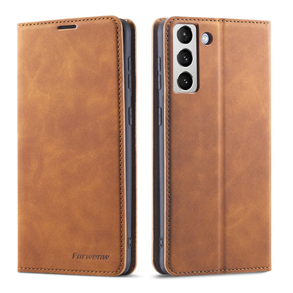 Illusion Slim Retro Leather Galaxy S22 Case Magnetic