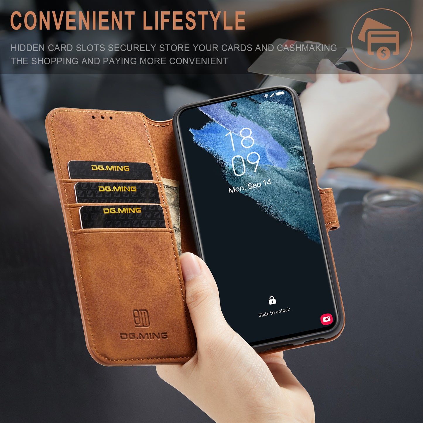 Retro Leather Edge Galaxy S22+ Case with Hand Strap