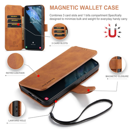 Retro Leather Edge Galaxy S22+ Case with Hand Strap