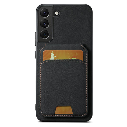 Litchi Leather Card Bag Galaxy S22 Case Magnetic