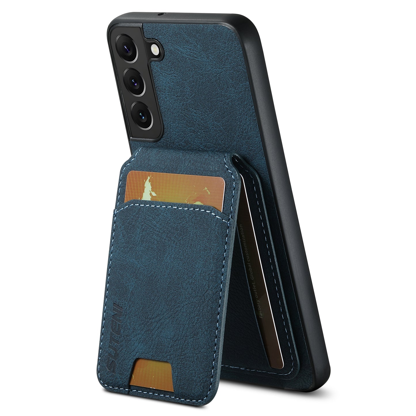 Litchi Leather Card Bag Galaxy S22 Case Magnetic