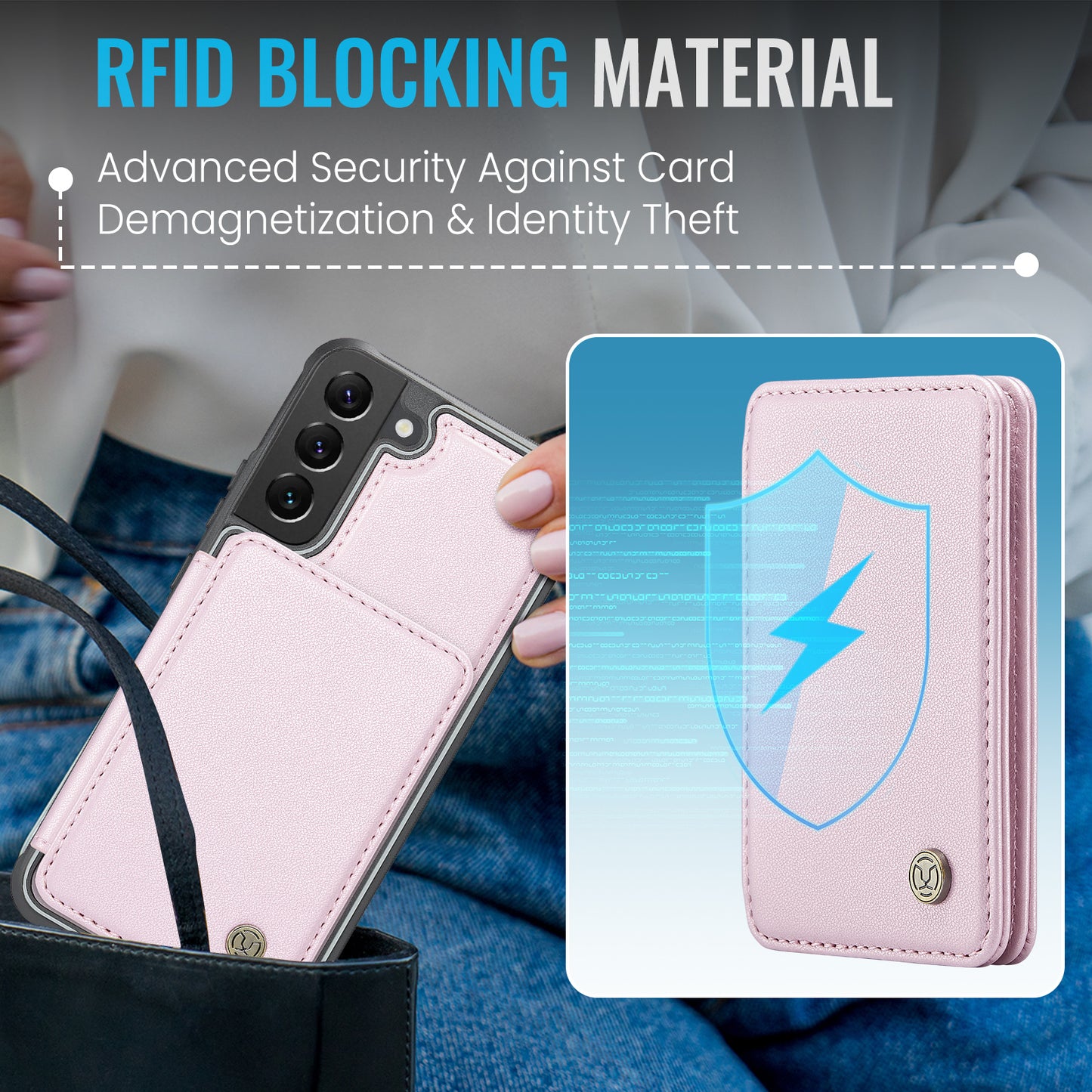 Magnetic Card Holder Galaxy S22+ Case Detachable RFID Blocking