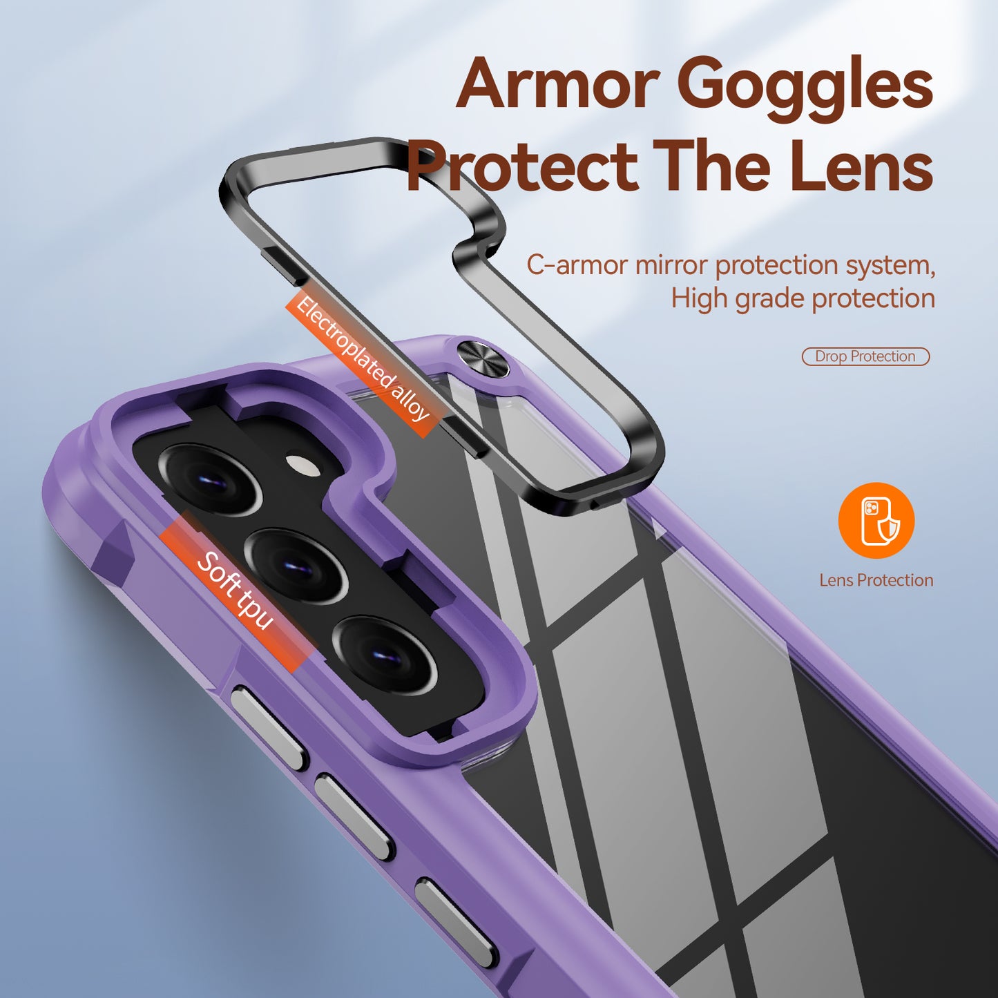 Goldwing Camera Protection Clear Galaxy S22+ Case