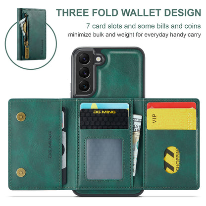 Wallet Detachable Tri-fold Galaxy S22 Case Muilti Card Slots