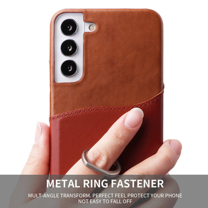 Knight Crow Genuine Leather Galaxy S22 Case Ring Holder