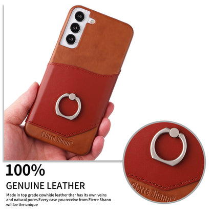 Knight Crow Genuine Leather Galaxy S22 Case Ring Holder