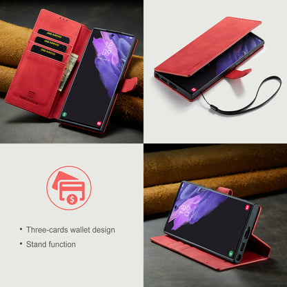 Retro Leather Edge Galaxy S22 Ultra Case with Hand Strap