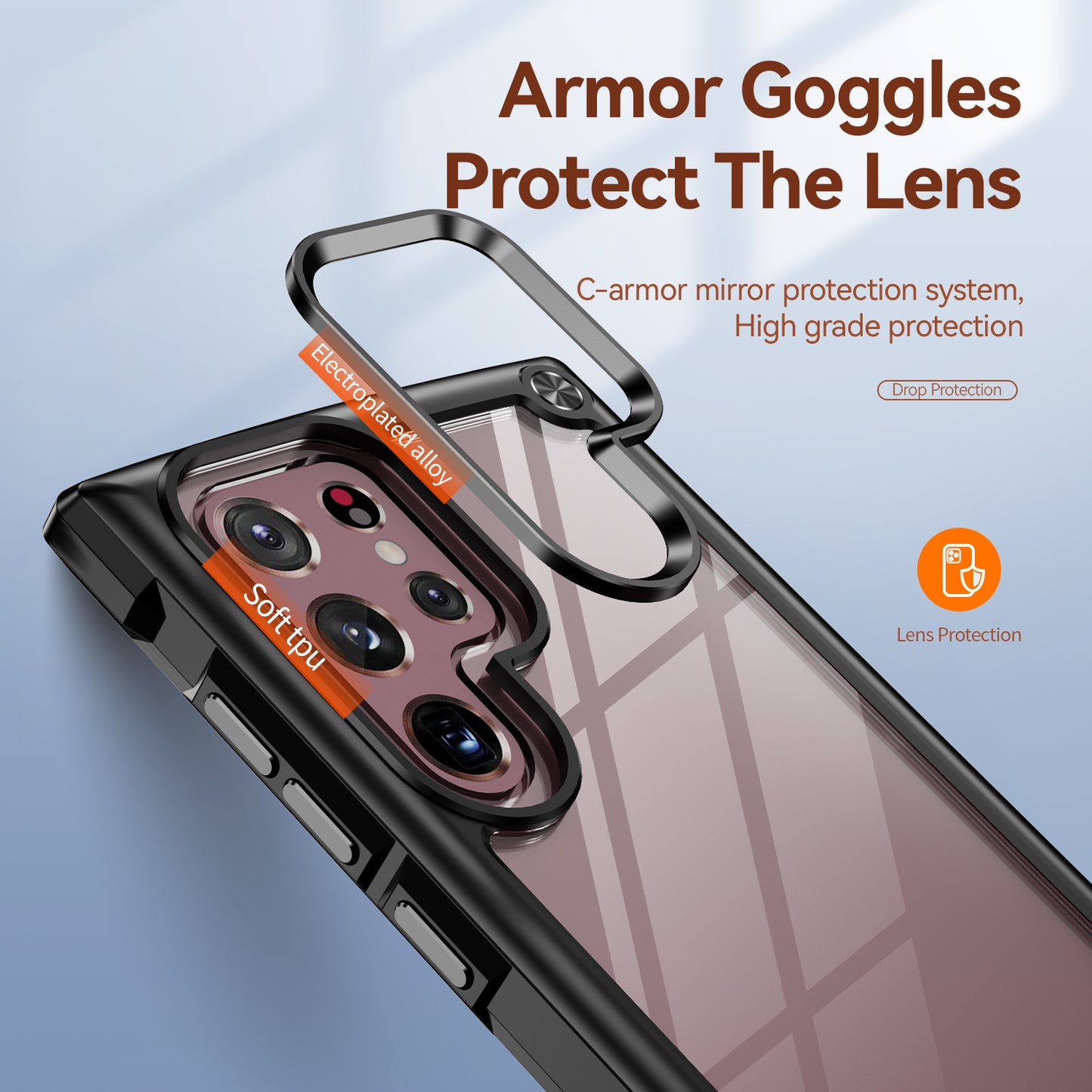 Goldwing Camera Protection Clear Galaxy S22 Utra Case