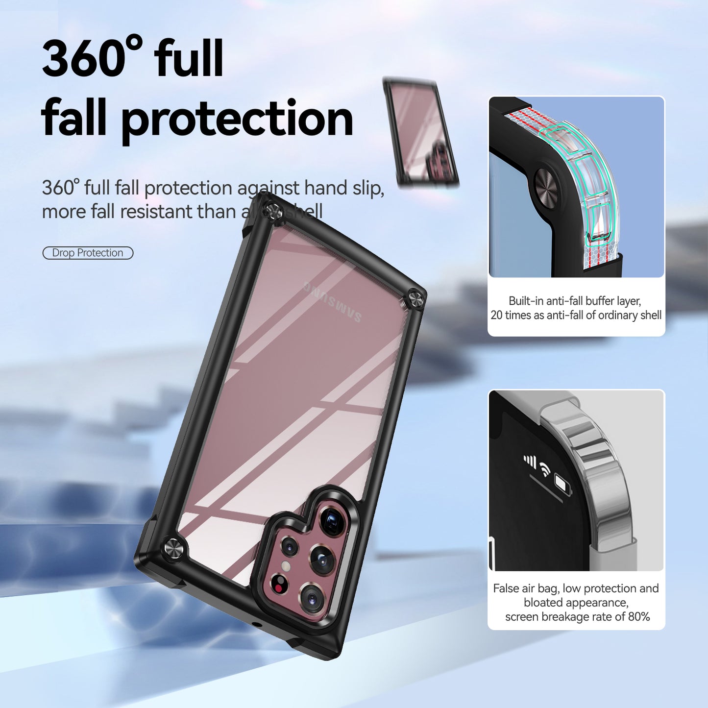 Goldwing Camera Protection Clear Galaxy S22 Utra Case