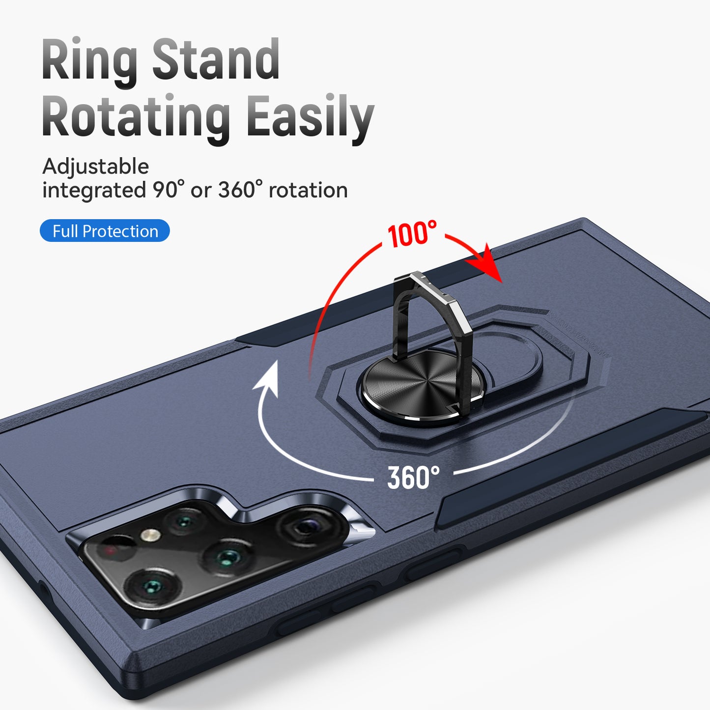 Pioneer Galaxy S22 Ultra Case Rotating Ring Stand