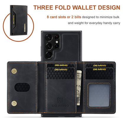 Retro Detachable Fold Card Holder Galaxy S22 Ultra Case Magnetic Clip