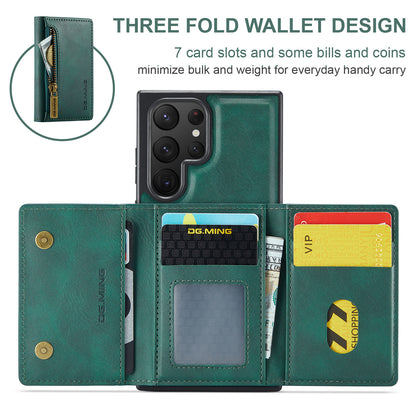 Wallet Detachable Tri-fold Galaxy S22 Ultra Case Muilti Card Slots