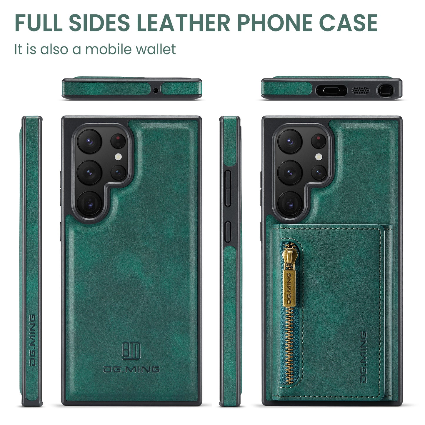 Wallet Detachable Tri-fold Galaxy S22 Ultra Case Muilti Card Slots