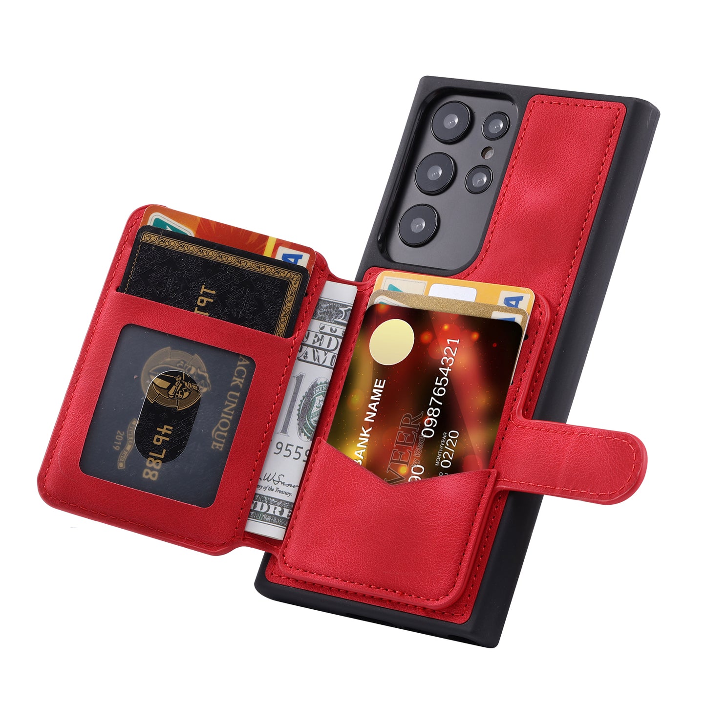 Fantasy Card Slots Buckle Galaxy S22 Ultra Case Leather Anti-theft