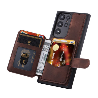 Fantasy Card Slots Buckle Galaxy S22 Ultra Case Leather Anti-theft