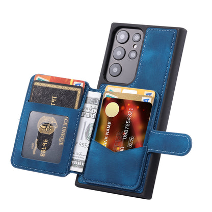 Fantasy Card Slots Buckle Galaxy S22 Ultra Case Leather Anti-theft