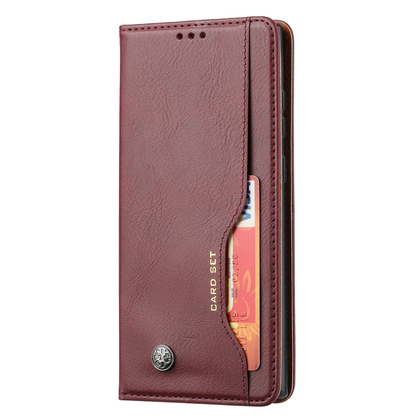 Classical Knead Leather Galaxy S22 Ultra Case with Notes Pocket