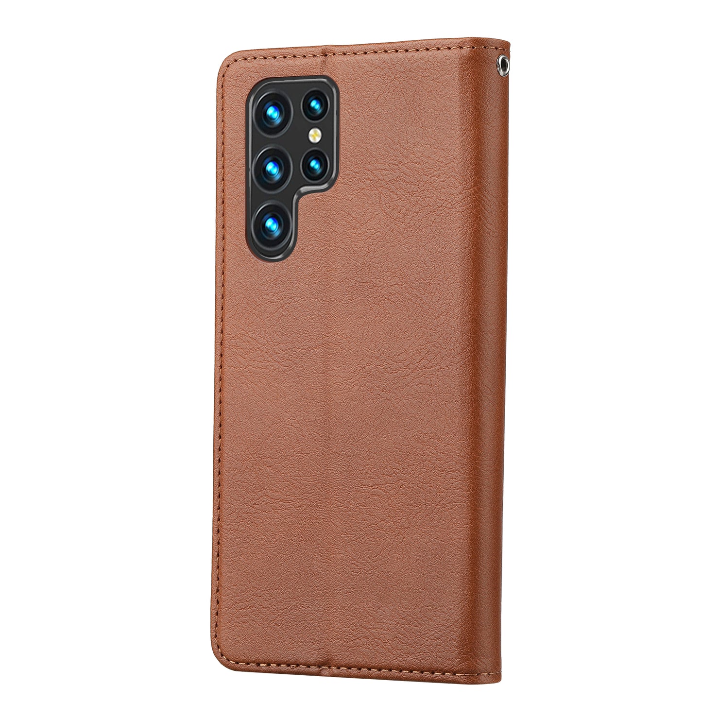 Classical Knead Leather Galaxy S22 Ultra Case with Notes Pocket