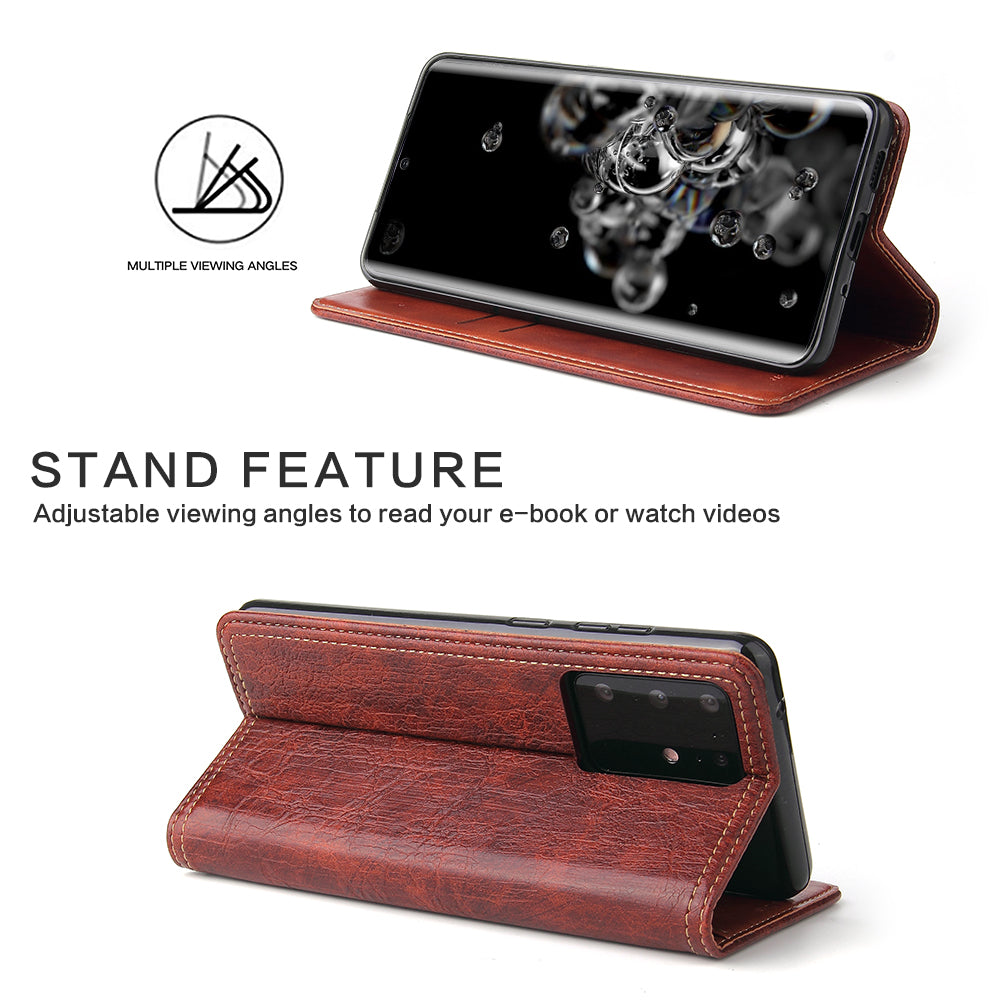 Tree Artificial Leather Galaxy S20 Ultra Case Wallet Stand