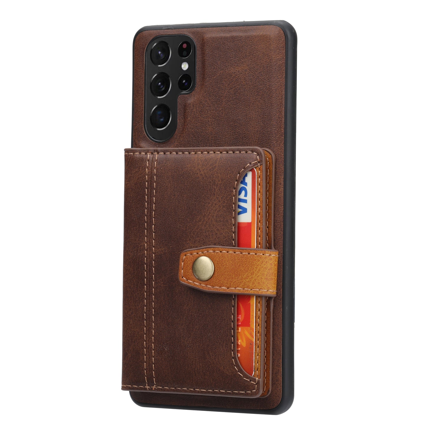 Buckle Retro Leather Galaxy S22 UltraCase Stand Multi-card Slots