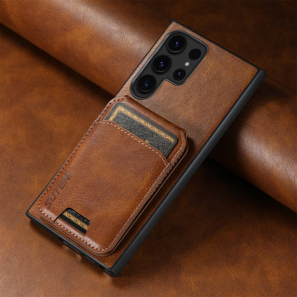 Oil Wax Leather Card Bag Galaxy S22 Case Magnetic