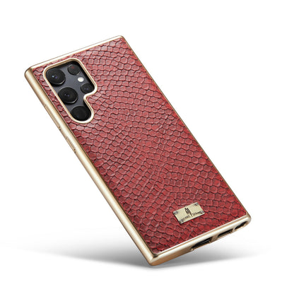 TPU Plated Lizard Leather Galaxy S22 Case Back