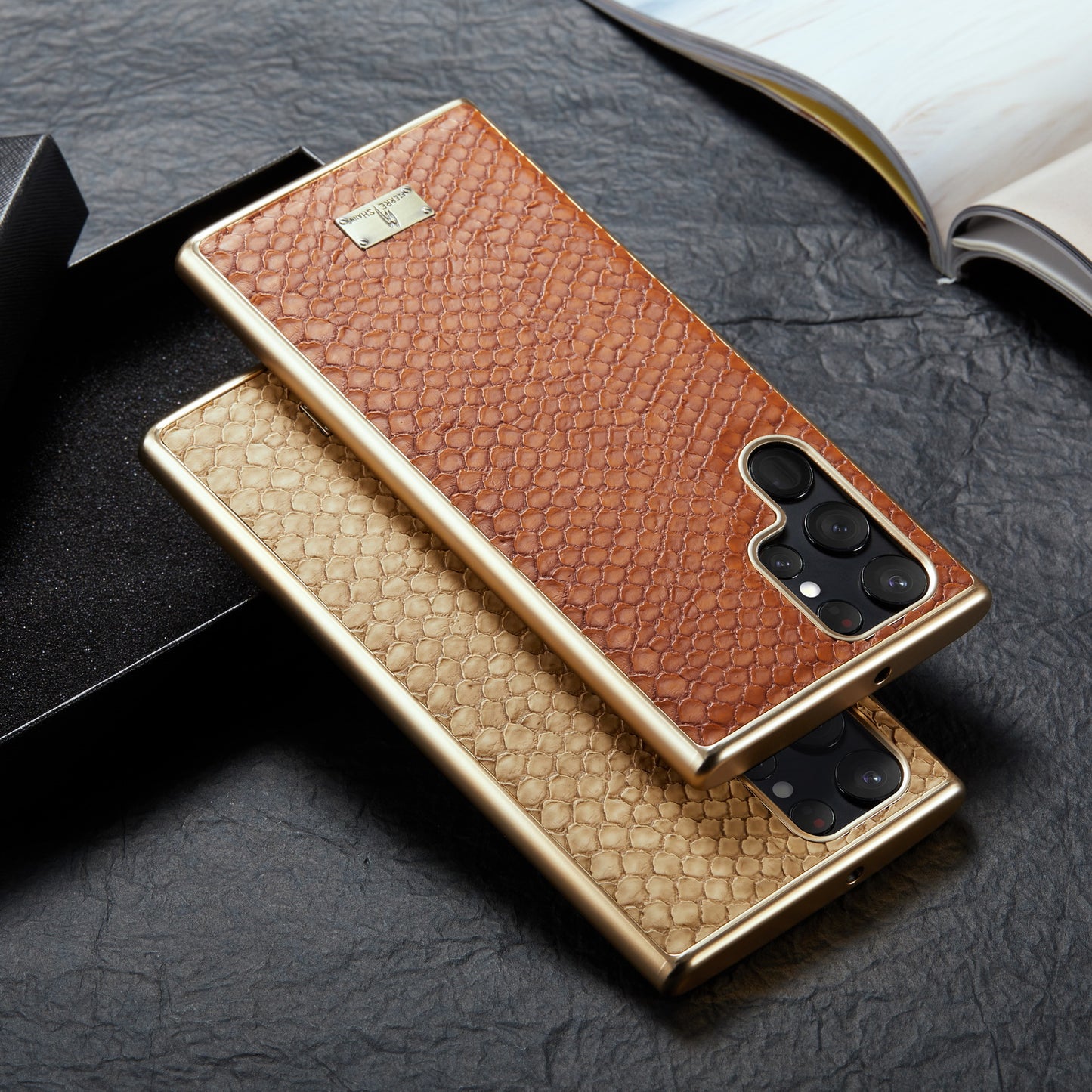 TPU Plated Lizard Leather Galaxy S22+ Case Back