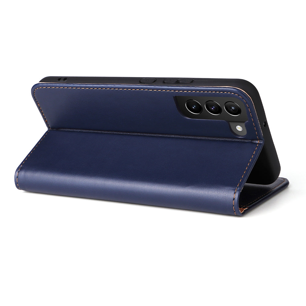 PU Leather Galaxy S22 Case Wallet Stand Texture Deluxe