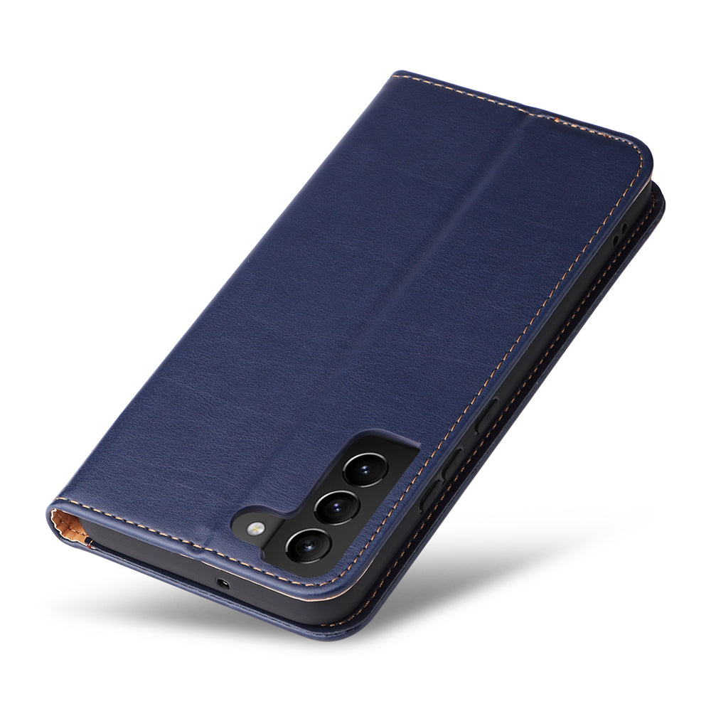 PU Leather Galaxy S22+ Case Wallet Stand Texture Deluxe