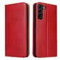 PU Leather Galaxy S22 Case Wallet Stand Texture Deluxe