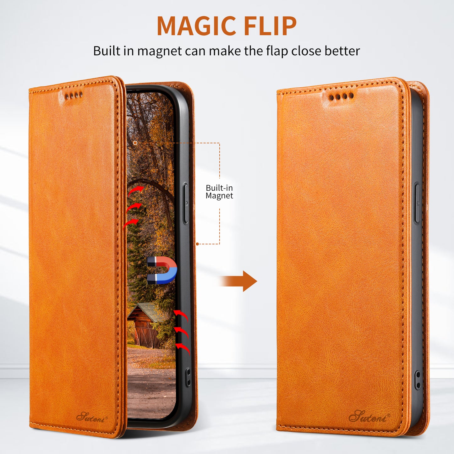 Magic Flip Leather Galaxy S23 FE Case Wallet Stand