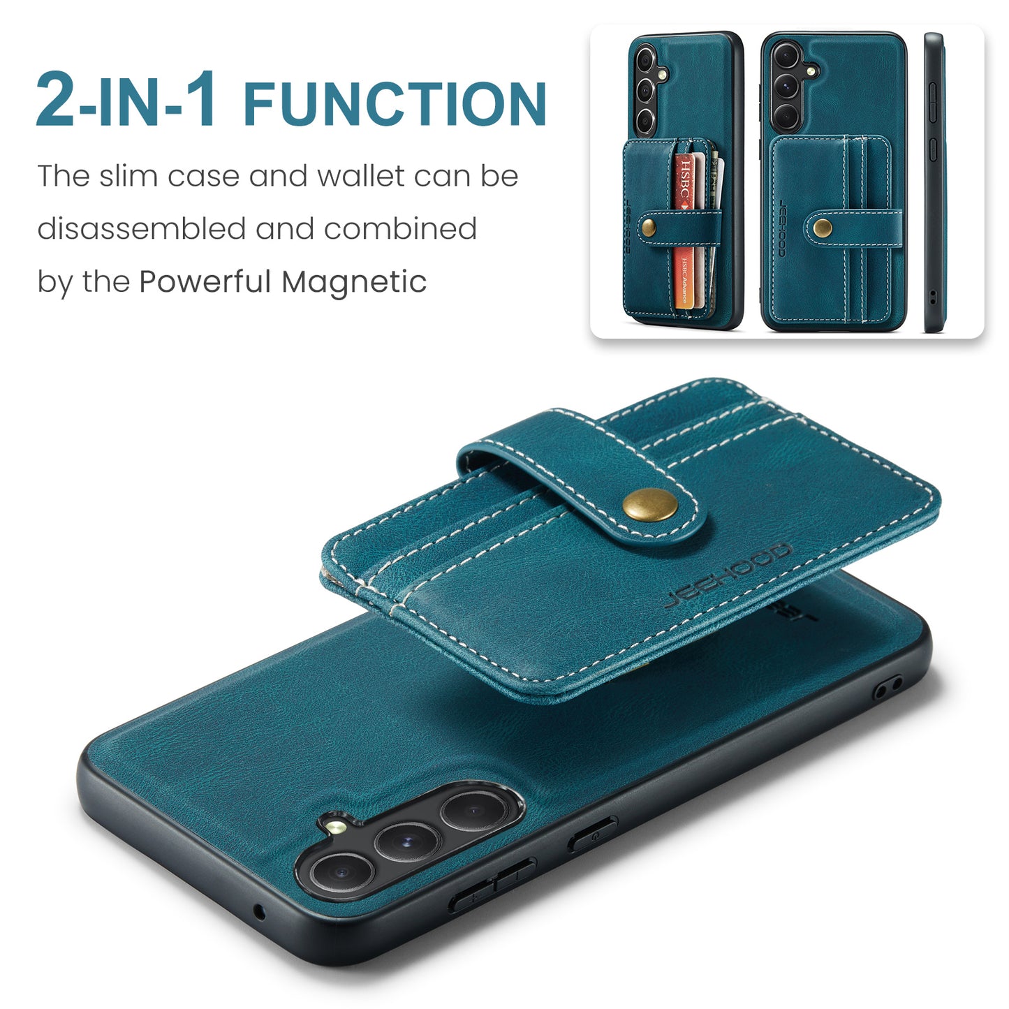 Powerful Magnetic Card Holder Galaxy S24 FE Case Detachable