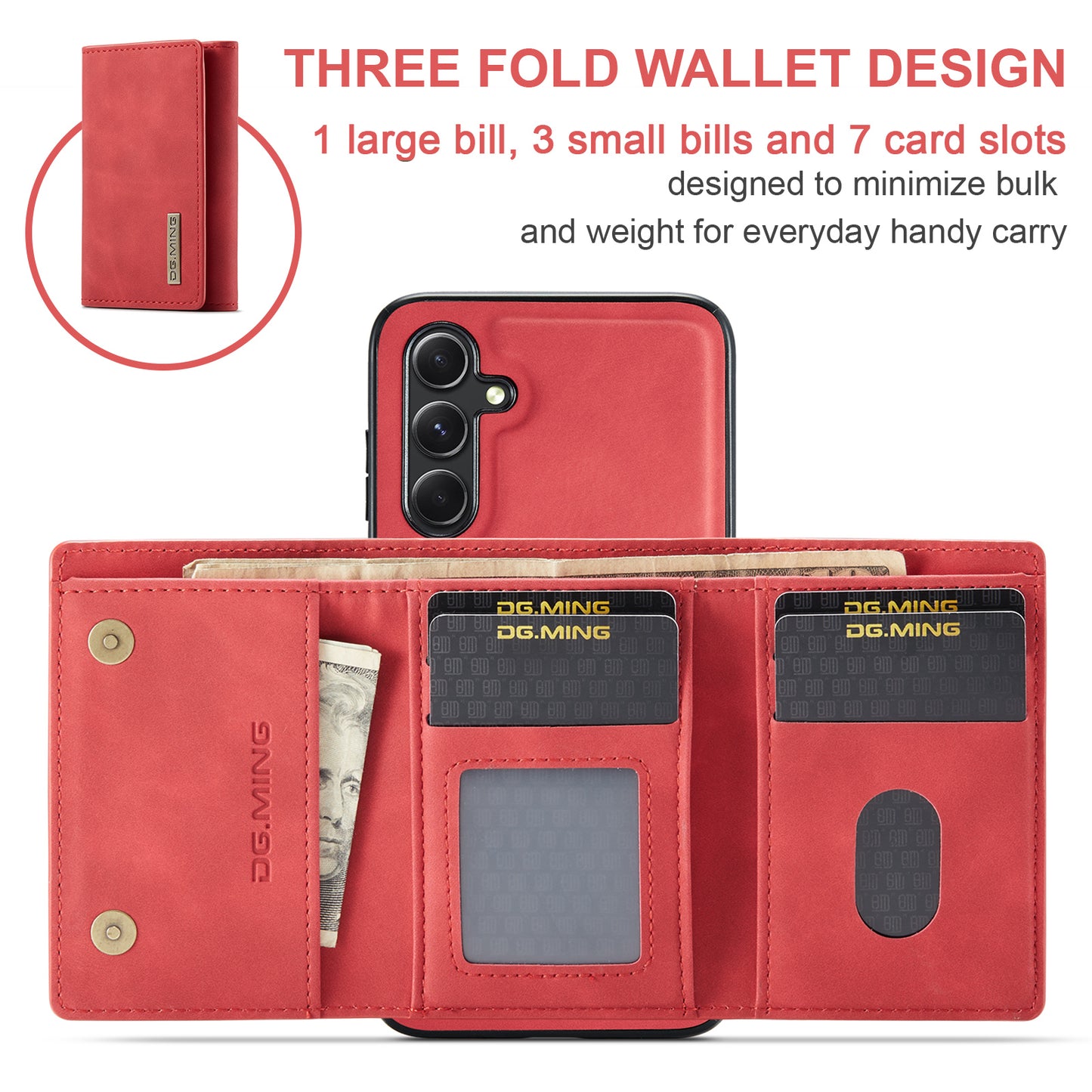 Retro Detachable Fold Wallet Galaxy S23 FE Case Magnetic Clip