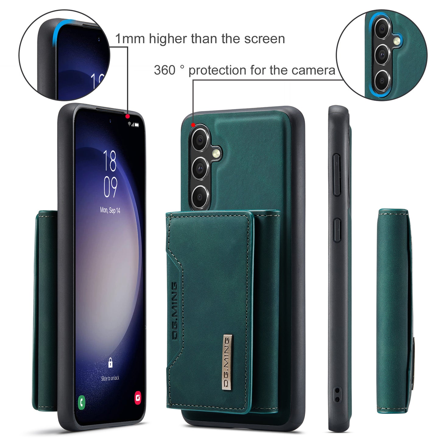 Retro Detachable Fold Card Holder Galaxy S23 FE Case Magnetic Clip