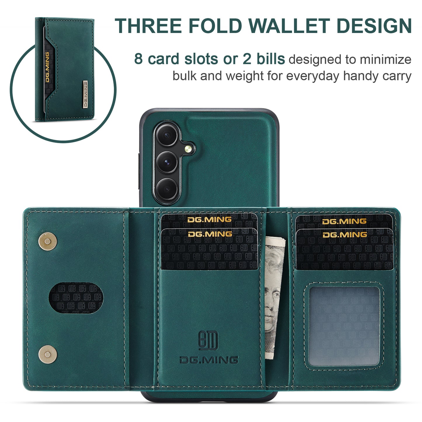 Retro Detachable Fold Card Holder Galaxy S23 FE Case Magnetic Clip