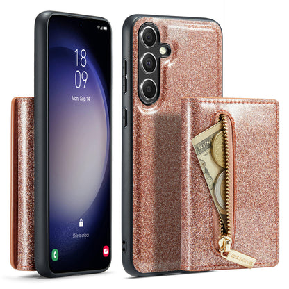 Glitter Leather 2-in-1 Wallet Zipper Galaxy S23 FE Case Detachable