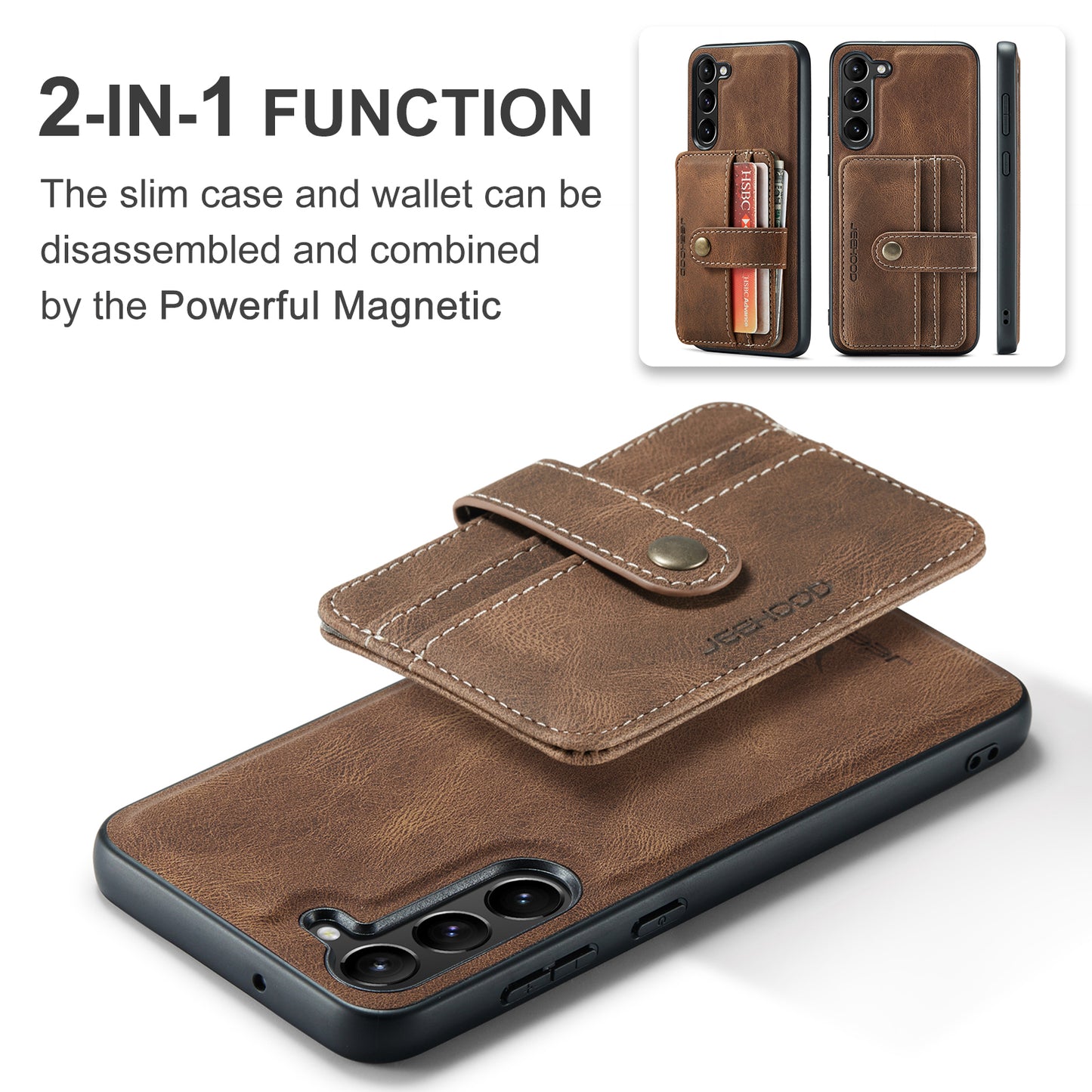 Powerful Magnetic Card Holder Galaxy S23 FE Case Detachable