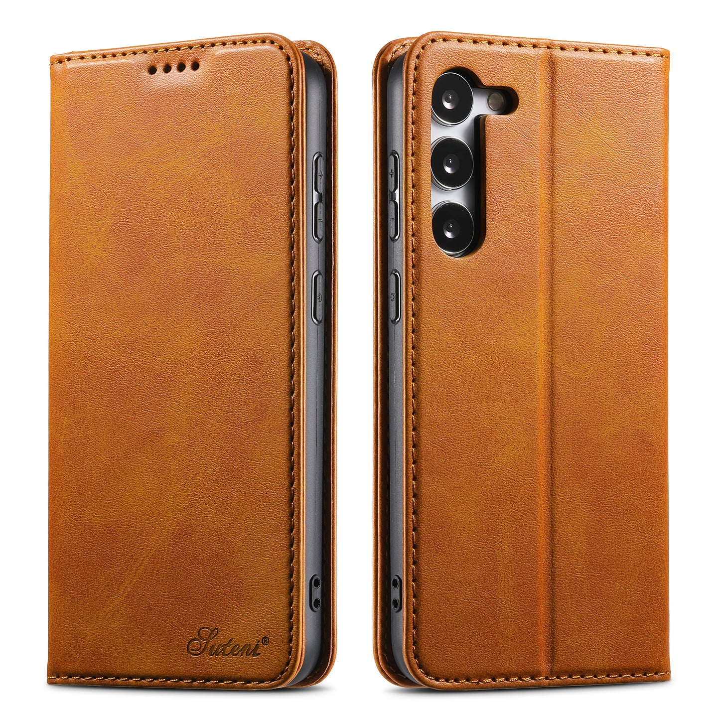 Calfskin Simple Wallet Galaxy S24+ Case RFID Magnetic