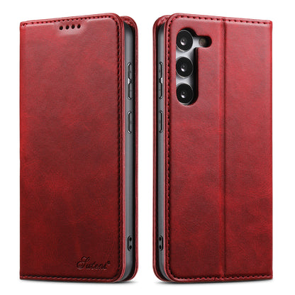 Calfskin Simple Wallet Galaxy S23+ Case RFID Magnetic